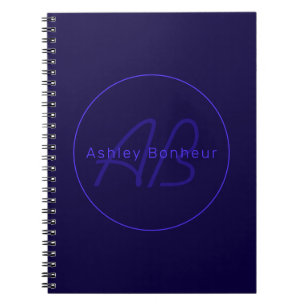Moderne Deep Purple Kleuren Coole Naam & Monogra Notitieboek