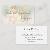 Moderne Deeper Waterverf Hands Massage Therapeut Visitekaartje (Voorkant / Achterkant)