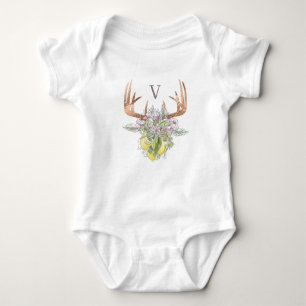 Moderne deer-schedel- en tuinpasta-kleuren romper