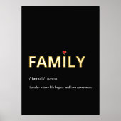 Moderne definitie van FAMILY-minimalistisch zwart  Folie Afdrukken (Voorkant)