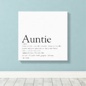 Moderne definitie van tante in zwart-wit canvas afdruk (Insitu (Houten vloer))