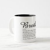 Moderne definitie van zwart-wit en breedband  tweekleurige koffiemok (Voorkant links)