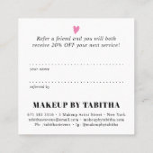 Moderne delen de liefde script typografie schoonhe aanbevelingskaartje (Achterkant)