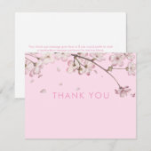 Moderne Delicate Bloesem Bloemen Bloemenroze Bedankkaart (Voorkant / Achterkant)