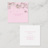 Moderne Delicate Bloesem Bloemen Bloemenroze Vierkante Visitekaartje (Voorkant / Achterkant)