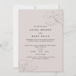 Moderne Delicate Blush Roze Bloemige Wegloopbruilo Kaart