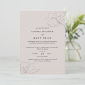 Moderne Delicate Blush Roze Bloemige Wegloopbruilo Kaart (Staand voorkant)