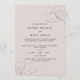 Moderne Delicate Blush Roze Bloemige Wegloopbruilo Kaart