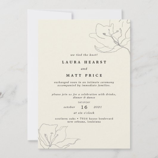 Moderne Delicate Eggshell Bloem Bruiloopsluiping Kaart (Voorkant)