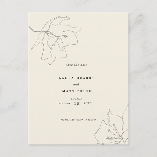 Moderne delicate eierschaal zachte bloemen aankondigingskaart (Voorkant)