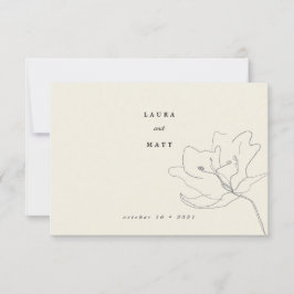 Moderne delicate eierschaal zachte bloemen RSVP kaartje