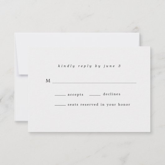 Moderne delicate eierschaal zachte bloemen RSVP kaartje (Achterkant)