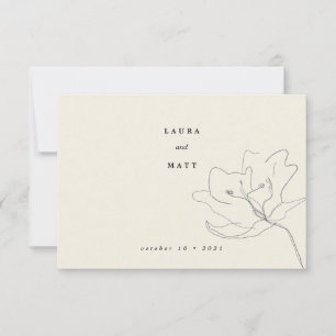 Moderne delicate eierschaal zachte bloemen RSVP kaartje