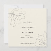 Moderne delicate eierschalen bloemig save the date (Voorkant)