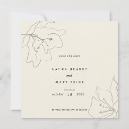 Moderne delicate eierschalen bloemig save the date