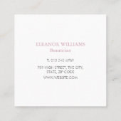 Moderne Delicate Roze Bloesem Bloemmotief Vierkante Visitekaartje (Achterkant)