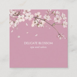 Moderne Delicate Roze Bloesem Bloemstuk Vierkante Visitekaartje