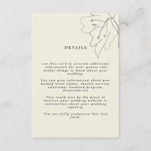 Moderne Delicate Zachte Eierschalige Bloem- Informatiekaartje