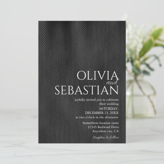 Moderne delicate zwart Minimalistisch getextureerd Kaart (Staand voorkant)