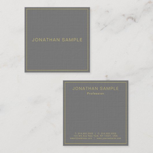 Moderne Dell Premium Linen Sjabloon Professional Vierkante Visitekaartje (Voorkant / Achterkant)