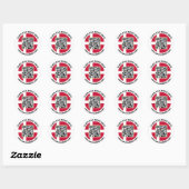 Moderne Denemarken QR-code stickers, Deense vlag Ronde Sticker (Vel)