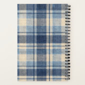 Moderne denim-achtige gestructureerde ruit notitieboek (Achterkant)