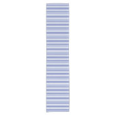 Moderne denim blauwe gestreepte korte tafelloper (Voorkant)
