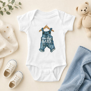 Moderne Denim Blauwe Jean Baby Jongen Baby Shower Romper