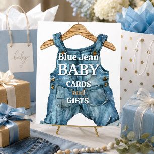 Moderne Denim Blauwe Spijkerbaby Jongens Babyfeest Poster