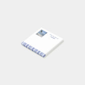 Moderne denim blauwe strepen met foto post-it® notes (Schuin)