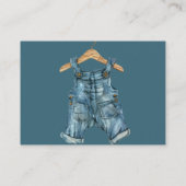 Moderne Denim Boy Blue Jean Baby shower Luier Informatiekaartje (Achterkant)