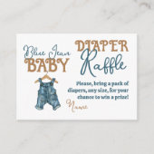 Moderne Denim Boy Blue Jean Baby shower Luier Informatiekaartje (Voorkant)