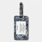 Moderne Denim Jeans Floral Bagagelabel (Achterkant verticaal)