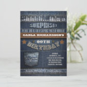 Moderne Denim Surprise verjaardagsfeestje Kaart (Staand voorkant)