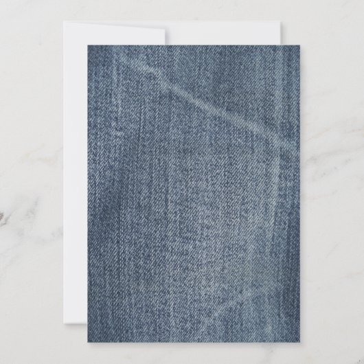 Moderne Denim Surprise verjaardagsfeestje Kaart (Achterkant)