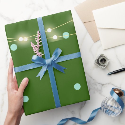 Moderne dennen groene neon glanzende inpakpapier (Geschenken)