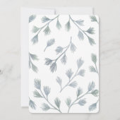 Moderne dennen groene + witte Save the Date Kaarte (Achterkant)