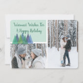 Moderne dennenbomen Warmste Wensen | 3 Foto Vakant Kaart (Voorkant)