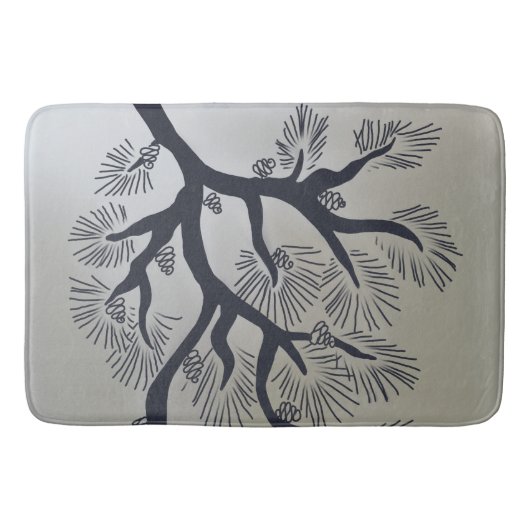 Moderne dennenboom en dennenkegels badmat (Voorkant)