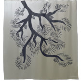 Moderne dennenboom en dennenkegels douchegordijn (Voorkant)