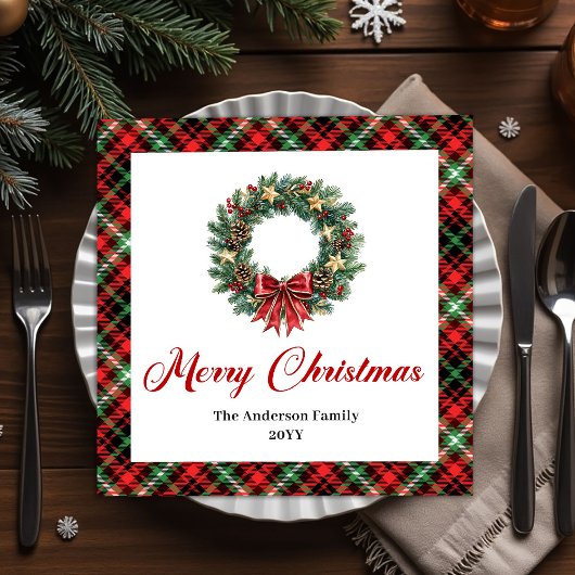 Moderne dennenkrans Kerstmisse servet aangepaste t