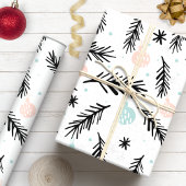 Moderne Dennentakken Chic Kerstvakantie Cadeaupapier