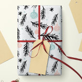 Moderne Dennentakken Chique Kerstvakantie Cadeaupapier