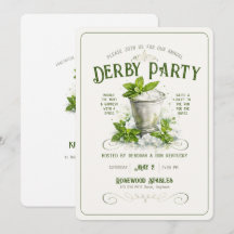 Moderne Derby Feest Waterverf Mint Julep Elegant