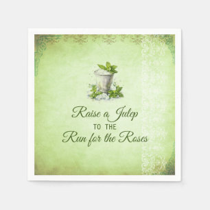 Moderne Derby Feest Waterverf Mint Julep Elegant Servet