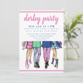 Moderne Derby Koppels Race Day Party Chic Kaart (Staand voorkant)