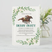 Moderne Derby Paardenrace Feest Uitnodiging (Staand voorkant)