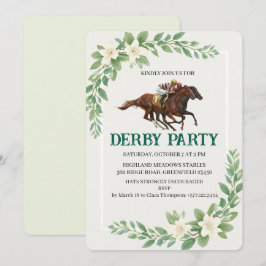 Moderne Derby Paardenrace Feest Uitnodiging