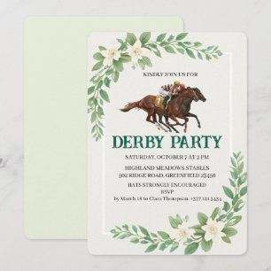 Moderne Derby Paardenrace Feest Uitnodiging