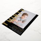 Moderne DERDE Foto 30th Birthday Party Invitation Folie Uitnodiging (Gedraaid)